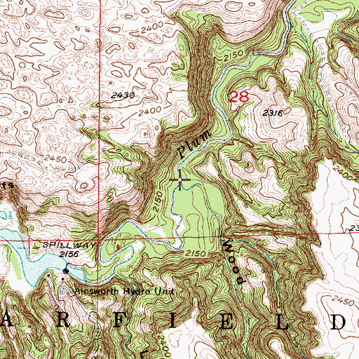 Topographic Map of Wood Canyon, NE