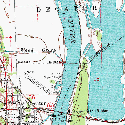Topographic Map of Wood Creek, NE
