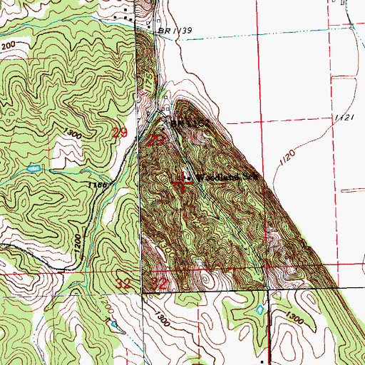 Topographic Map of Woodland School, NE