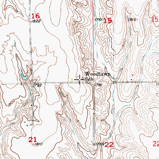 Topographic Map of Woodlawn School (historical), NE