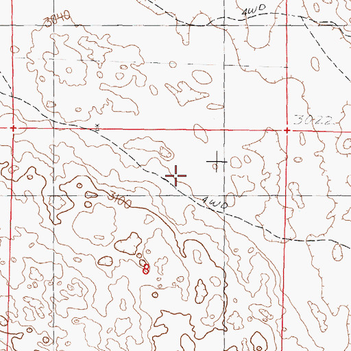 Topographic Map of Woodsons Windmill, NE