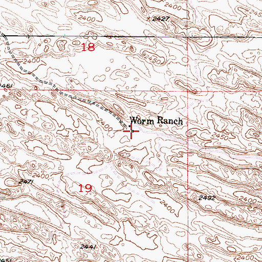 Topographic Map of Worm Ranch, NE