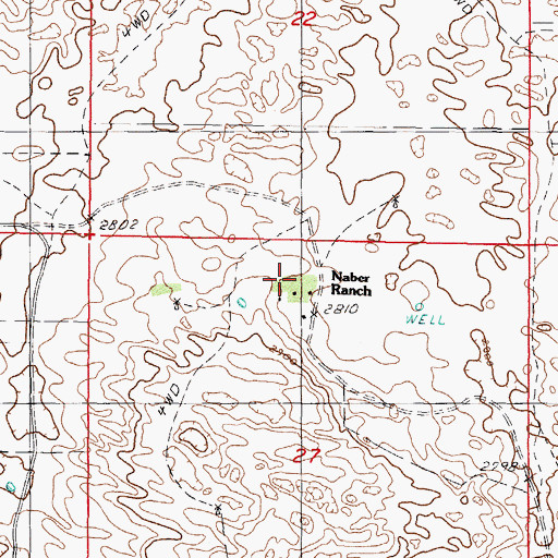 Topographic Map of Naber Ranch, NE