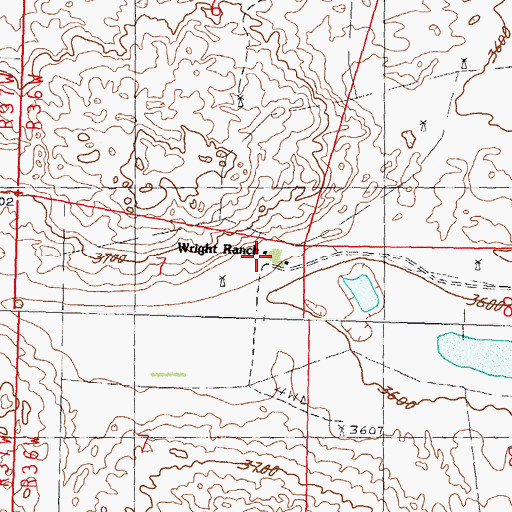 Topographic Map of Wright Ranch, NE