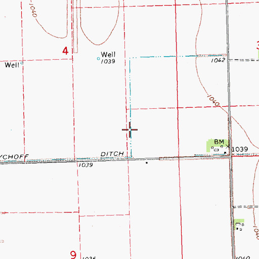 Topographic Map of Wychoff Ditch, NE
