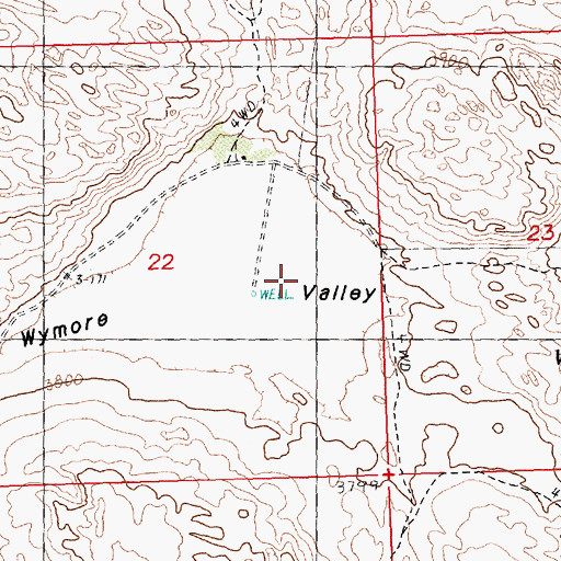Topographic Map of Wymore Valley, NE