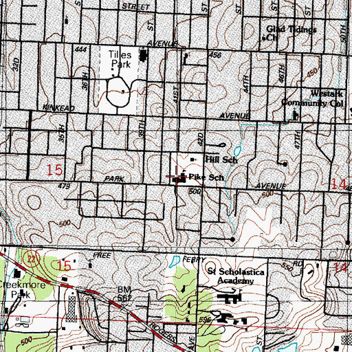 Topographic Map of Pike Elementary School, AR