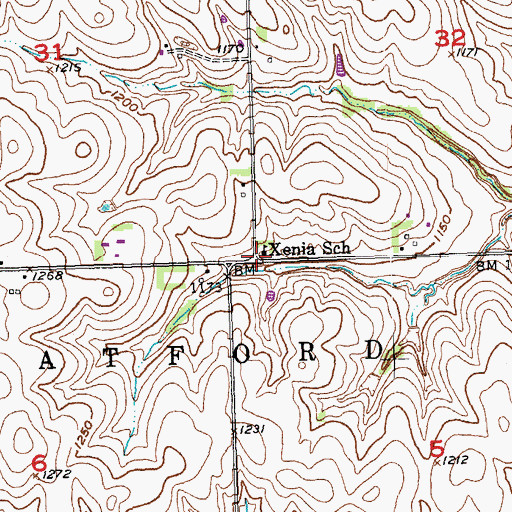 Topographic Map of Xenia School, NE