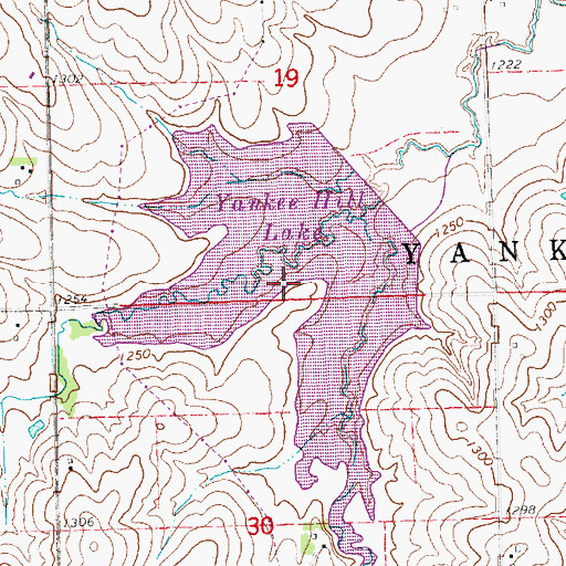 Topographic Map of Yankee Hill Lake, NE