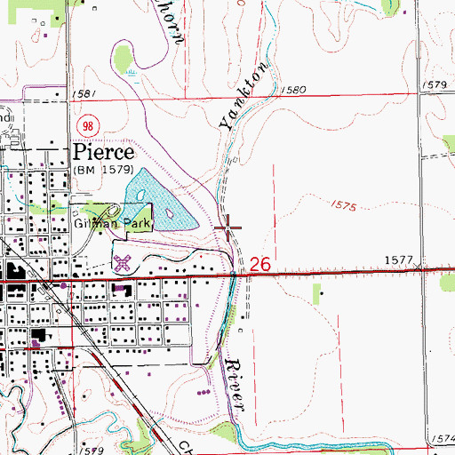 Topographic Map of Yankton Slough, NE