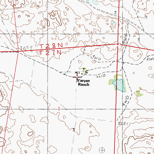 Topographic Map of Yaryan Ranch, NE
