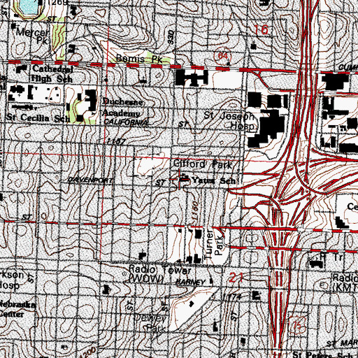 Topographic Map of Early Childhood Center at Yates, NE
