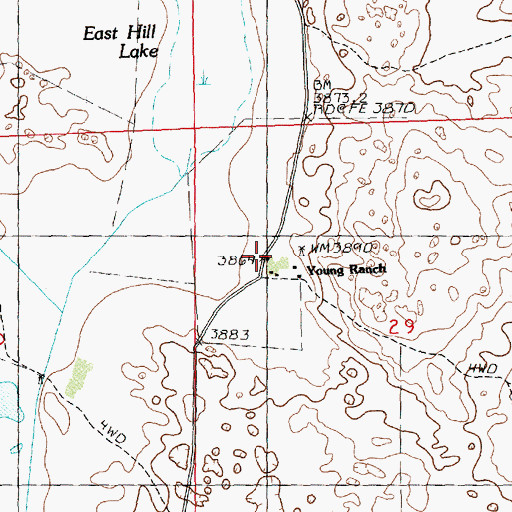 Topographic Map of Young Ranch, NE