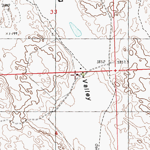 Topographic Map of Young Valley, NE