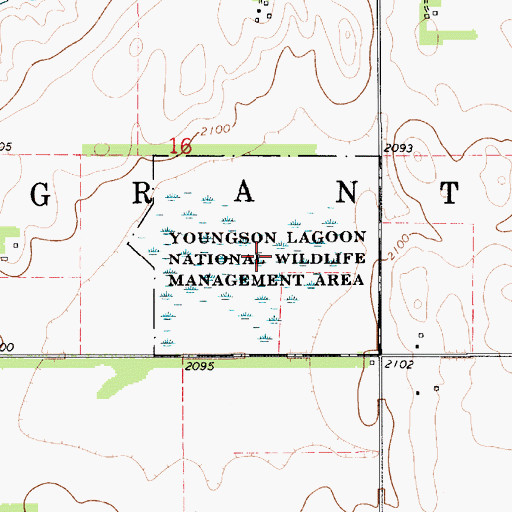 Topographic Map of Youngson Lagoon Nat Wildlife Mgt Area, NE