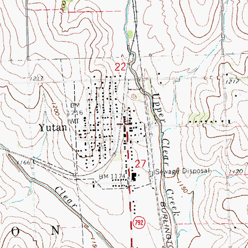 Topographic Map of Yutan, NE