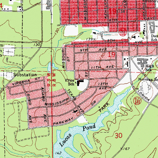 Topographic Map of Price Elementary School, AR