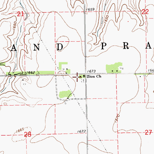 Topographic Map of Zion Church, NE