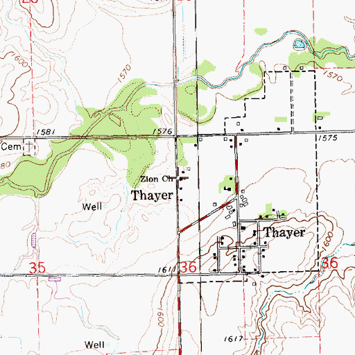 Topographic Map of Zion Church, NE