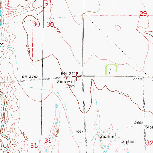 Topographic Map of Zion Hill Cemetery, NE