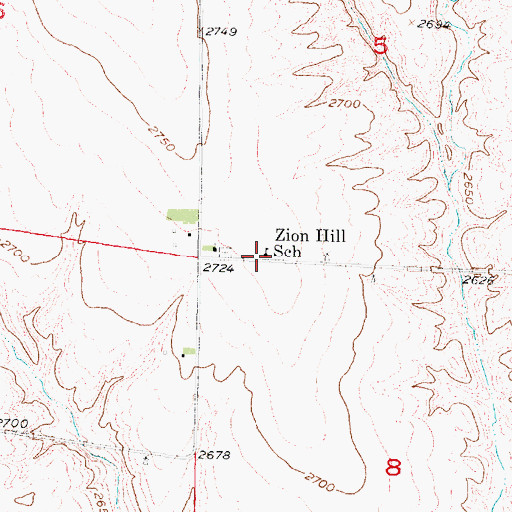 Topographic Map of Zion Hill School, NE