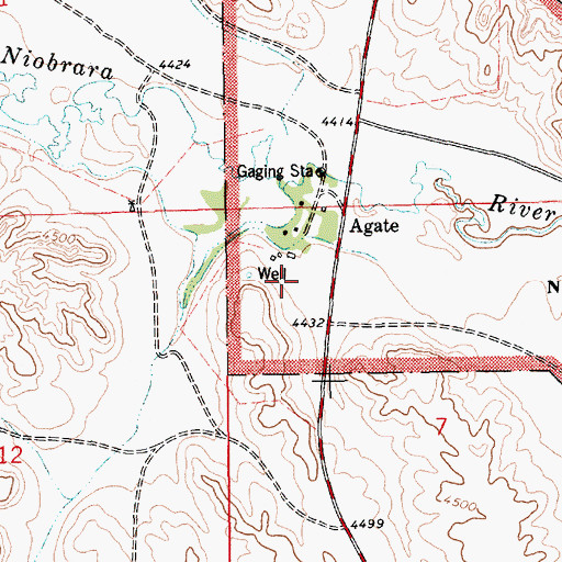 Topographic Map of Agate, NE