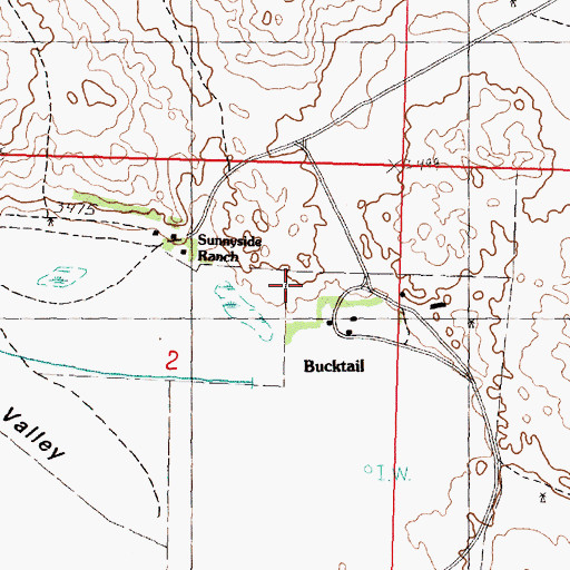 Topographic Map of Bucktail, NE