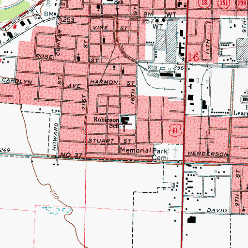 Topographic Map of Robinson Primary School, AR