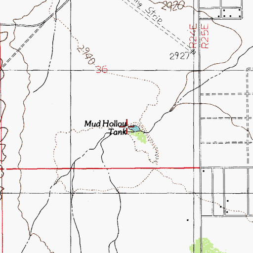 Topographic Map of Mud Hollow Tank, AZ