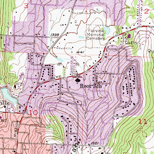 Topographic Map of Root Elementary School, AR