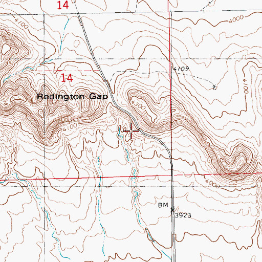 Topographic Map of Redington Gap, NE