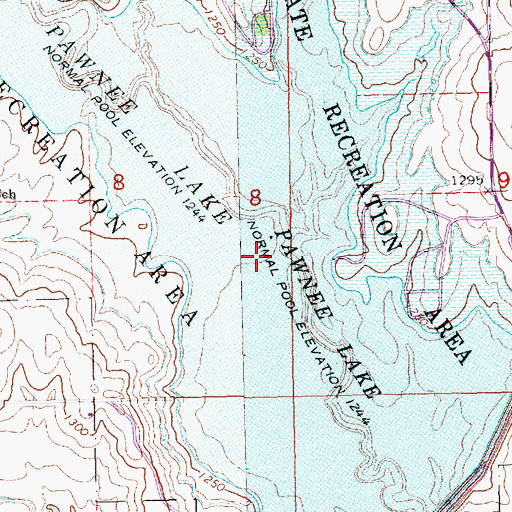 Topographic Map of Pawnee Lake, NE
