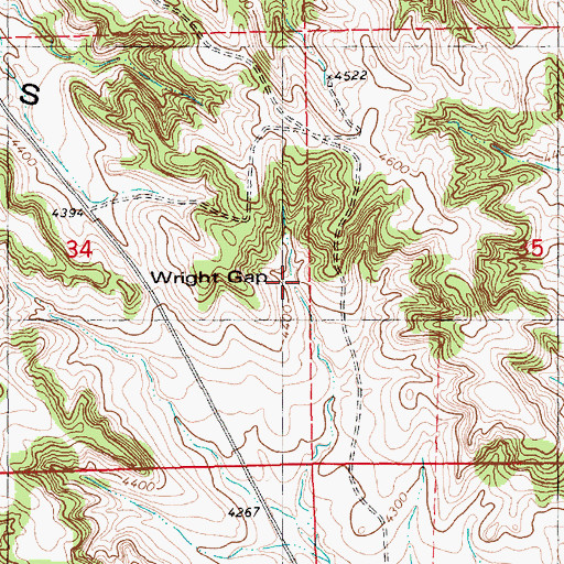Topographic Map of Wright Gap, NE