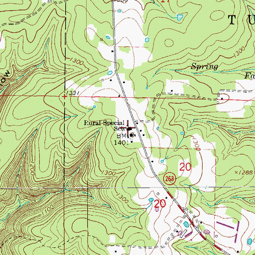 Topographic Map of Rural Special High School, AR