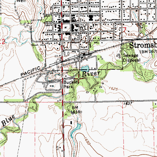 Topographic Map of Prairie Creek, NE