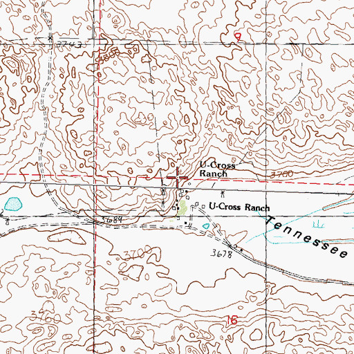 Topographic Map of U - Cross Ranch, NE