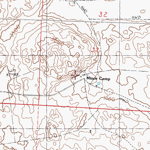Topographic Map of Minor Camp, NE