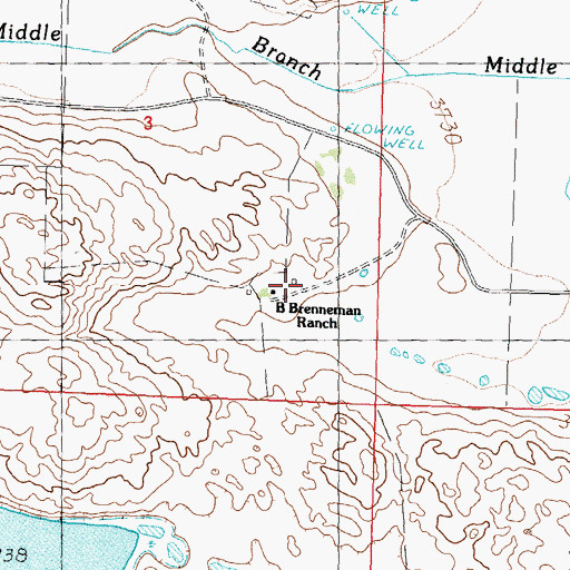 Topographic Map of B Brenneman Ranch, NE