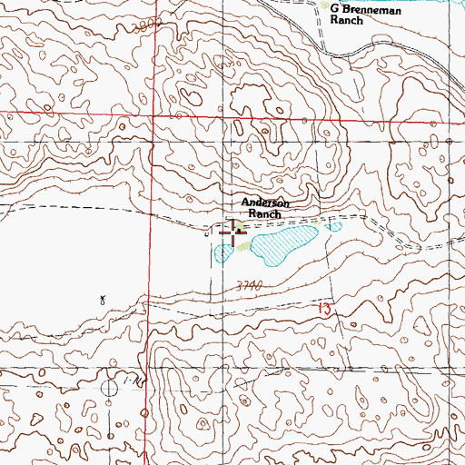 Topographic Map of Anderson Ranch, NE