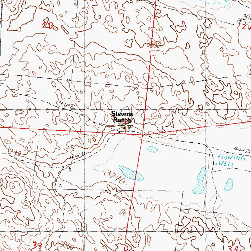 Topographic Map of Stevens Ranch, NE