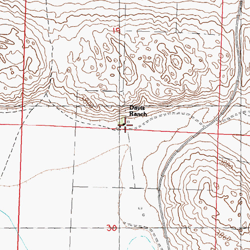Topographic Map of Davis Ranch, NE