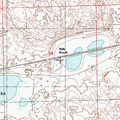 Topographic Map of Willy Ranch, NE
