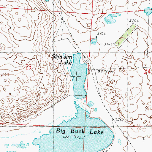 Topographic Map of Slim Jim Lake, NE
