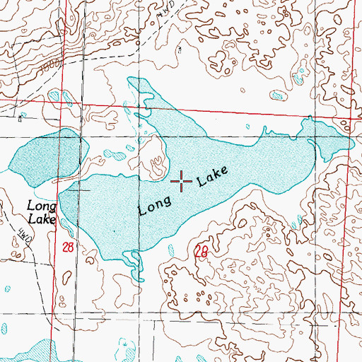 Topographic Map of Long Lake, NE