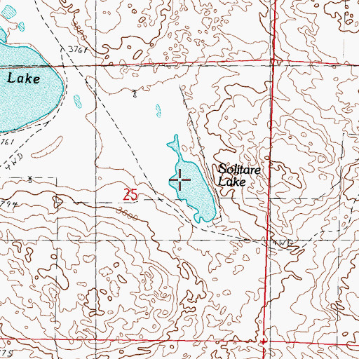 Topographic Map of Solitare Lake, NE