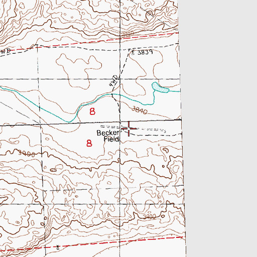 Topographic Map of Becker Field (historical), NE