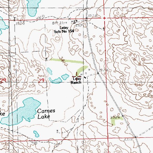 Topographic Map of Leisy Ranch, NE