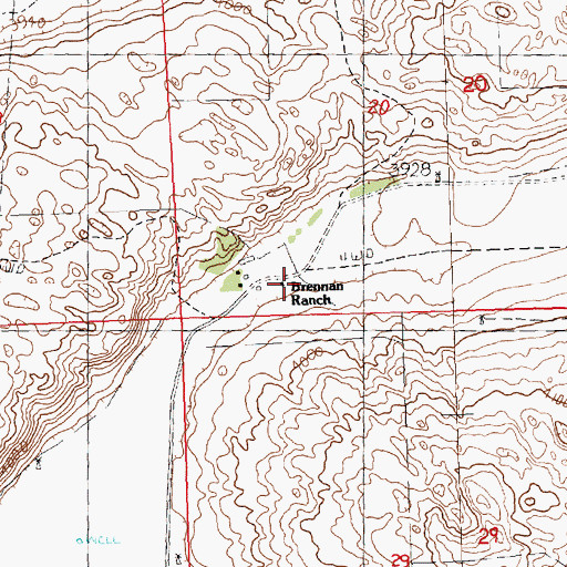 Topographic Map of Brennan Ranch, NE