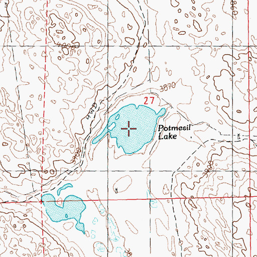 Topographic Map of Potmesil Lake, NE