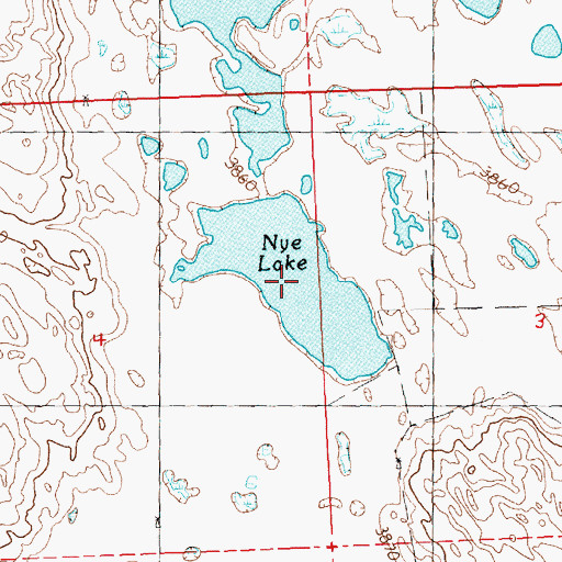 Topographic Map of Nye Lake, NE